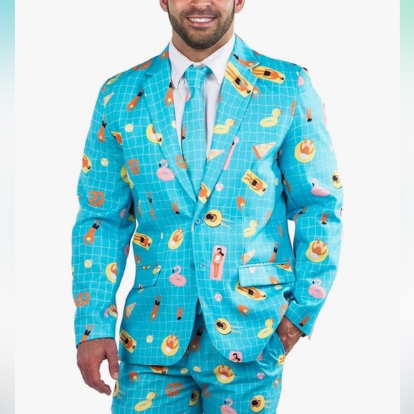 Tipsy Elves Pool Party Floaty Suit Jacket Blazer Size 42J Large - Picture 1 of 4
